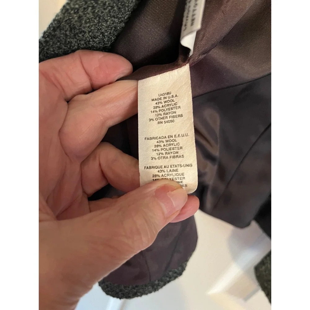 Jones New York Blazer Jacket Womens Classic Gray Tweed Career Business Size 14